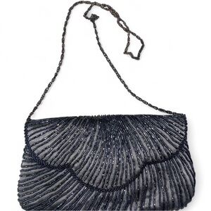 Vintage Magid Silver Beaded Clutch